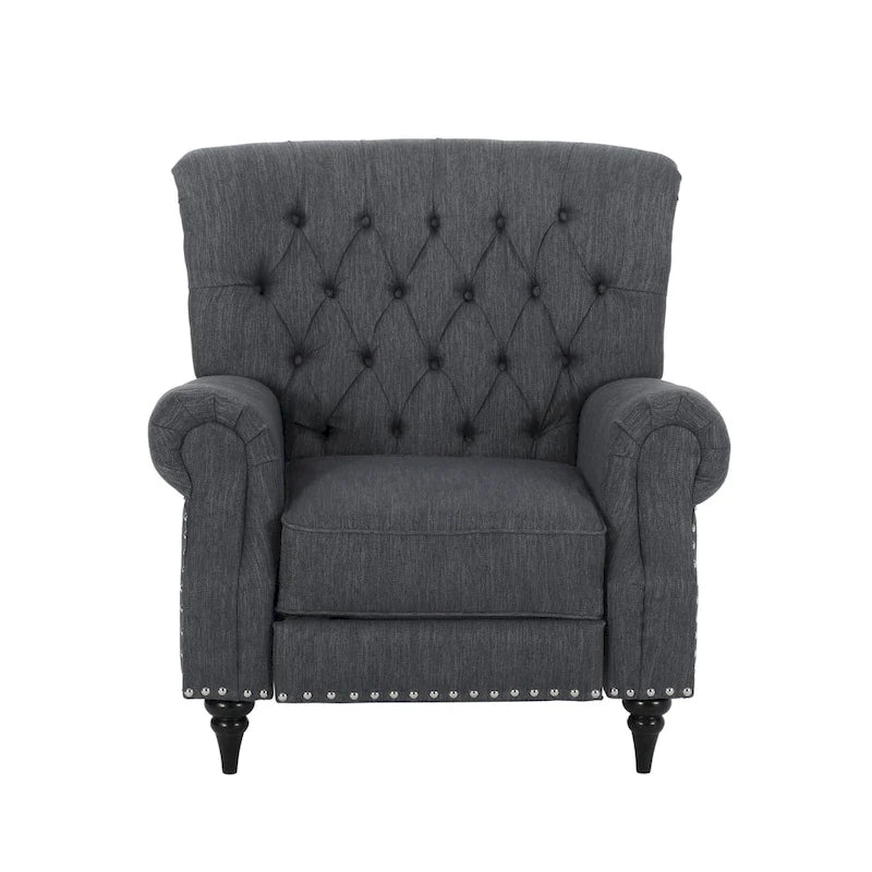 Fauteuil inclinable Sunapee en tissu et bois d'hévéa avec clous décoratifs par Christopher Knight Home