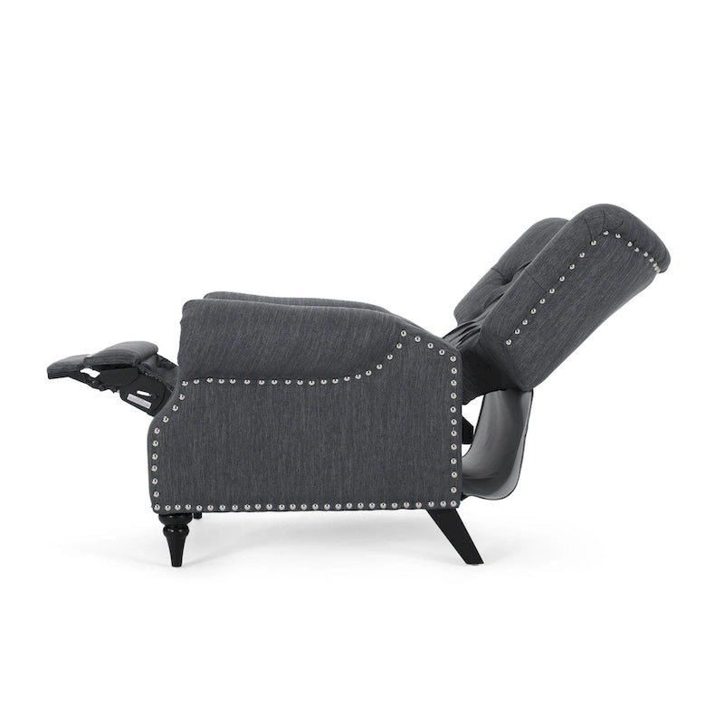 Fauteuil inclinable Sunapee en tissu et bois d'hévéa avec clous décoratifs par Christopher Knight Home
