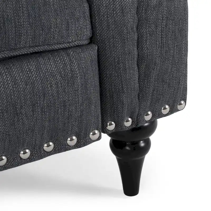 Fauteuil inclinable Sunapee en tissu et bois d'hévéa avec clous décoratifs par Christopher Knight Home