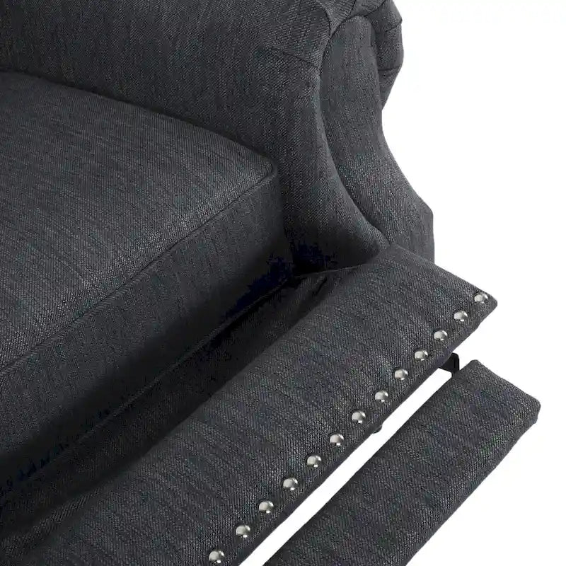 Fauteuil inclinable Sunapee en tissu et bois d'hévéa avec clous décoratifs par Christopher Knight Home