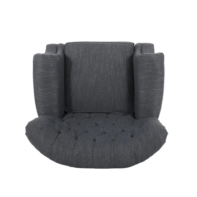 Fauteuil inclinable Sunapee en tissu et bois d'hévéa avec clous décoratifs par Christopher Knight Home