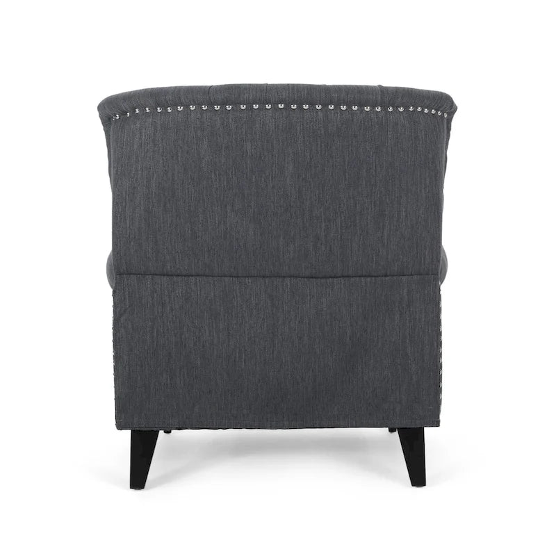 Fauteuil inclinable Sunapee en tissu et bois d'hévéa avec clous décoratifs par Christopher Knight Home