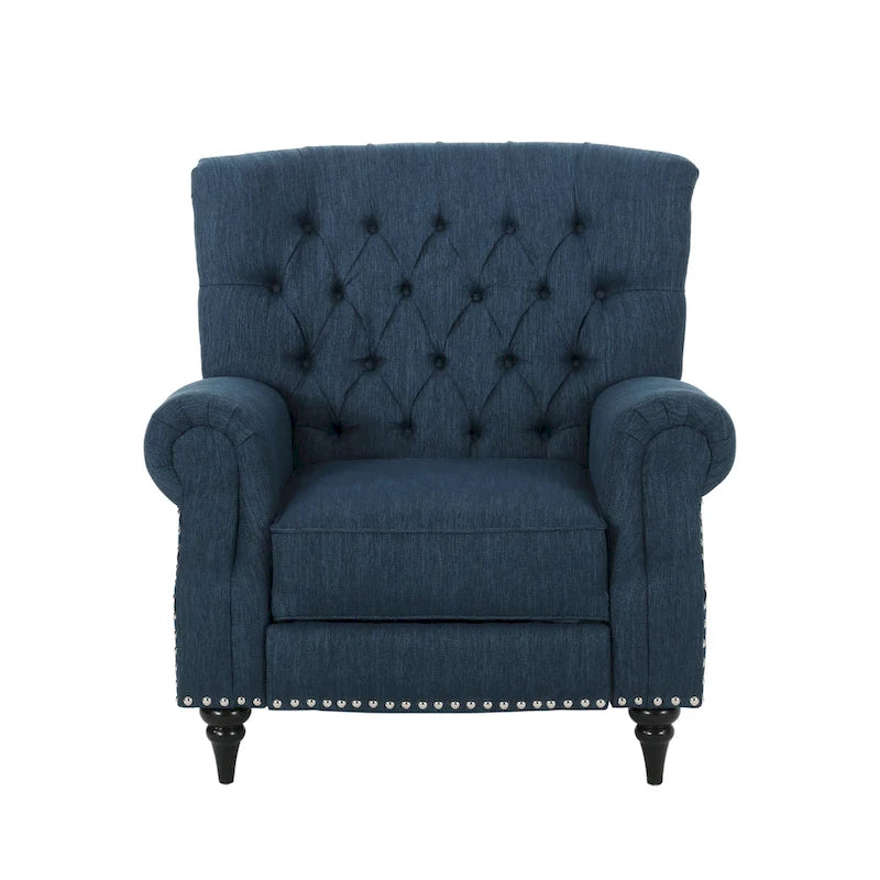 Fauteuil inclinable Sunapee en tissu et bois d'hévéa avec clous décoratifs par Christopher Knight Home