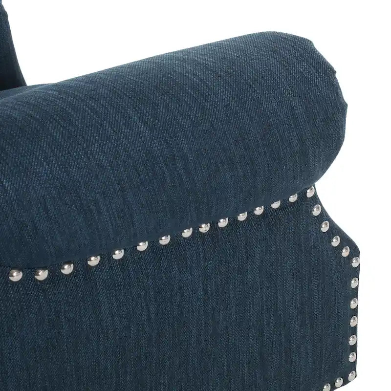 Fauteuil inclinable Sunapee en tissu et bois d'hévéa avec clous décoratifs par Christopher Knight Home