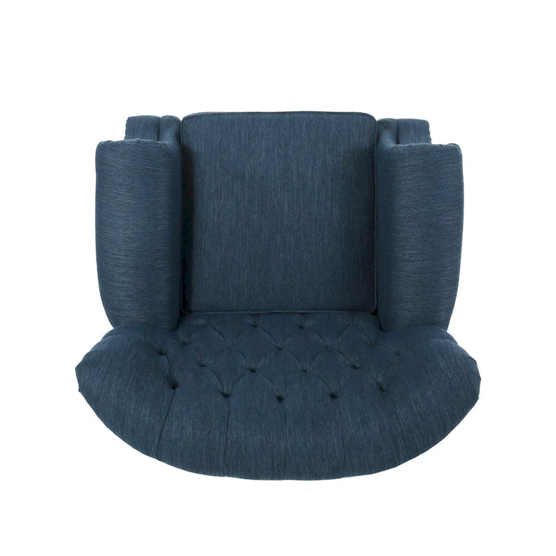 Fauteuil inclinable Sunapee en tissu et bois d'hévéa avec clous décoratifs par Christopher Knight Home