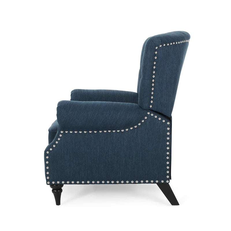 Fauteuil inclinable Sunapee en tissu et bois d'hévéa avec clous décoratifs par Christopher Knight Home