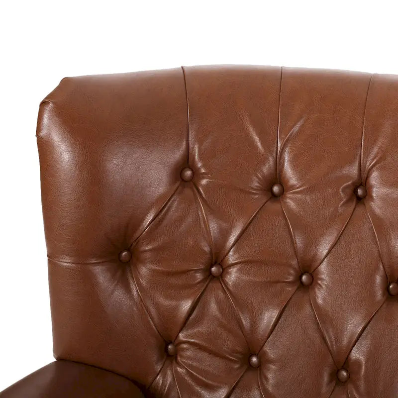Fauteuil inclinable Sunapee en tissu et bois d'hévéa avec clous décoratifs par Christopher Knight Home