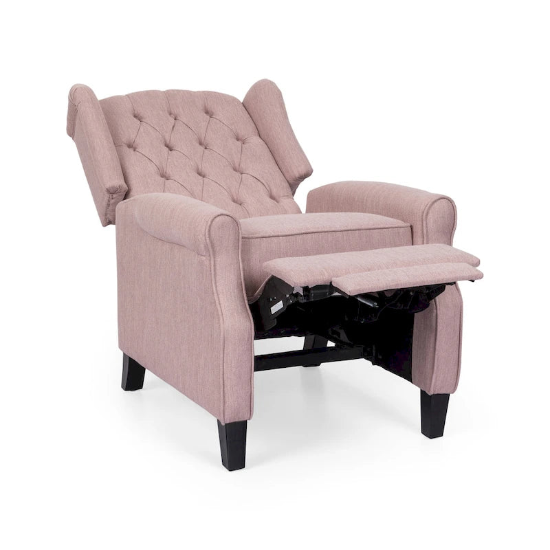 Fauteuil inclinable contemporain en tissu capitonné Wellscross par Christopher Knight Home