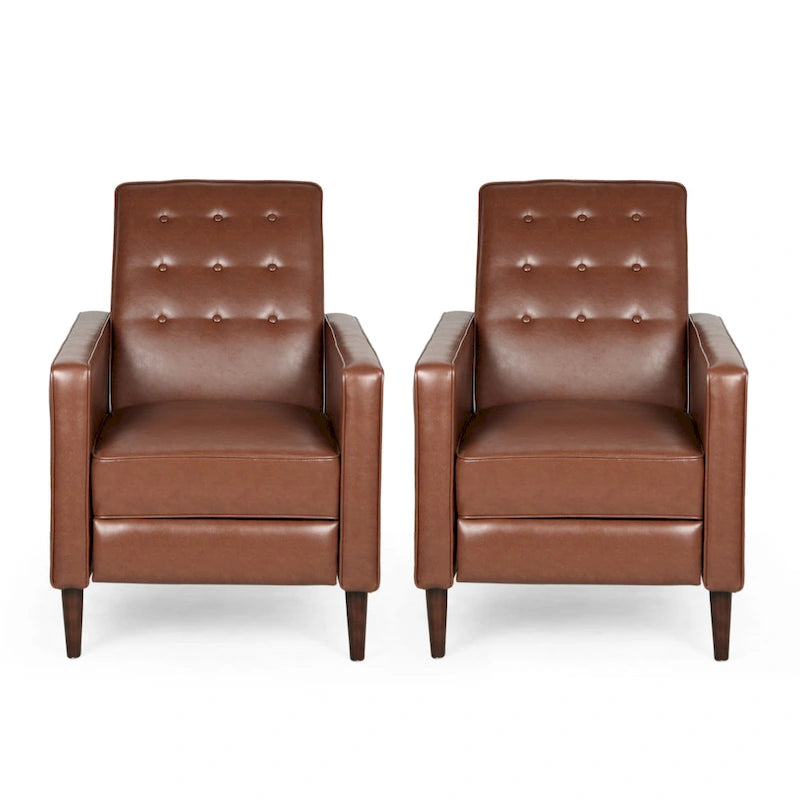 Fauteuils inclinables capitonnés Mervynn Mid-century (lot de 2) par Christopher Knight Home