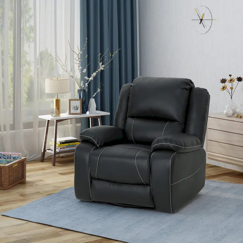 Fauteuil inclinable pivotant Malic en similicuir touffeté de Christopher Knight Home