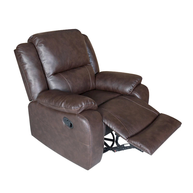 Fauteuil inclinable pivotant Malic en similicuir touffeté de Christopher Knight Home