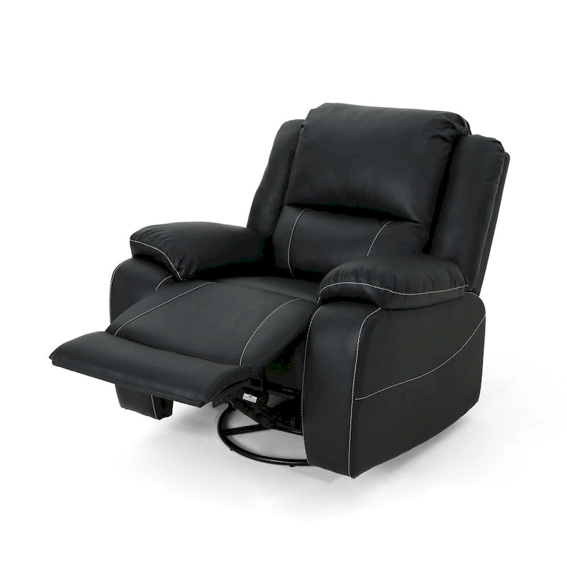 Fauteuil inclinable pivotant Malic en similicuir touffeté de Christopher Knight Home
