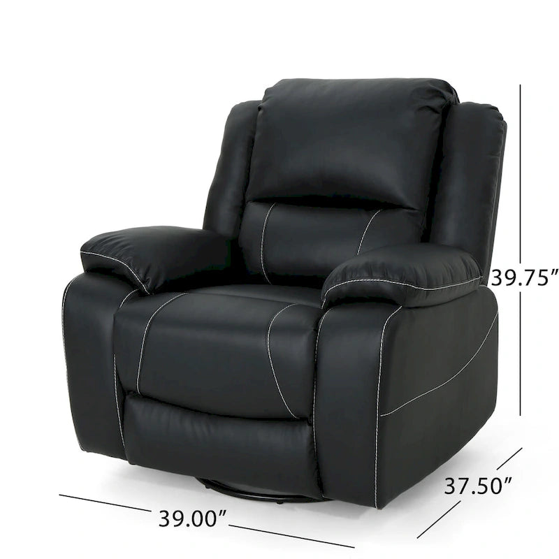 Fauteuil inclinable pivotant Malic en similicuir touffeté de Christopher Knight Home