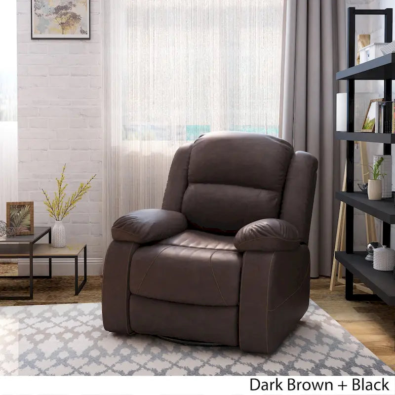 Fauteuil inclinable pivotant Malic en similicuir touffeté de Christopher Knight Home