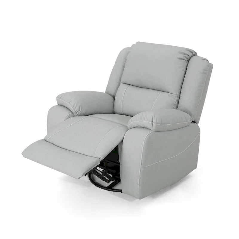Fauteuil inclinable pivotant Malic en similicuir touffeté de Christopher Knight Home