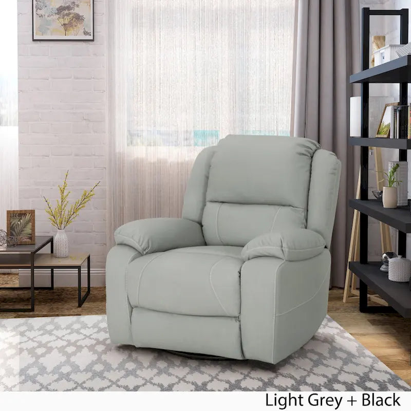 Fauteuil inclinable pivotant Malic en similicuir touffeté de Christopher Knight Home