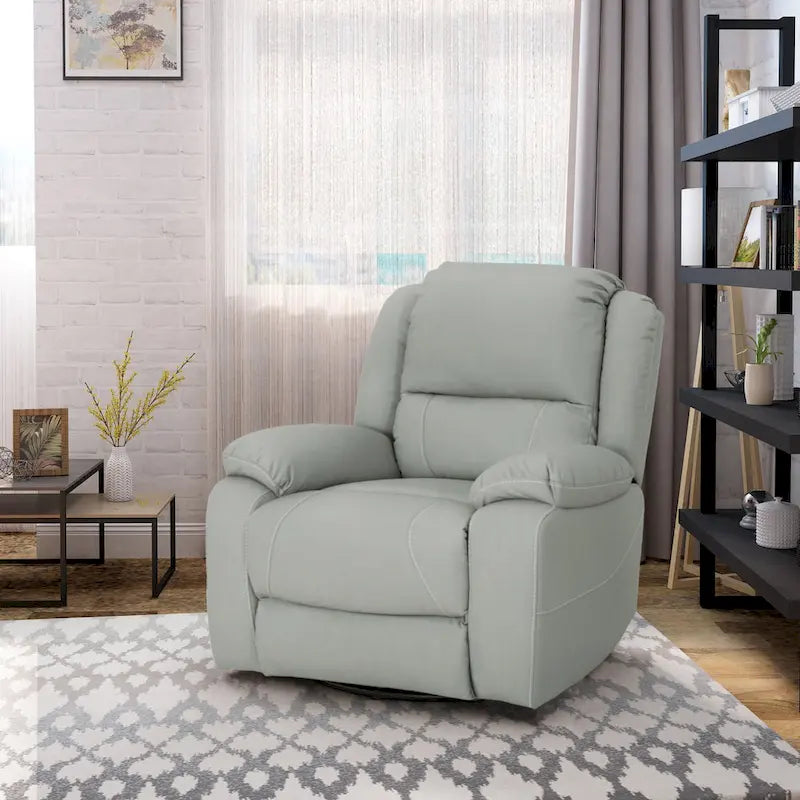 Fauteuil inclinable pivotant Malic en similicuir touffeté de Christopher Knight Home