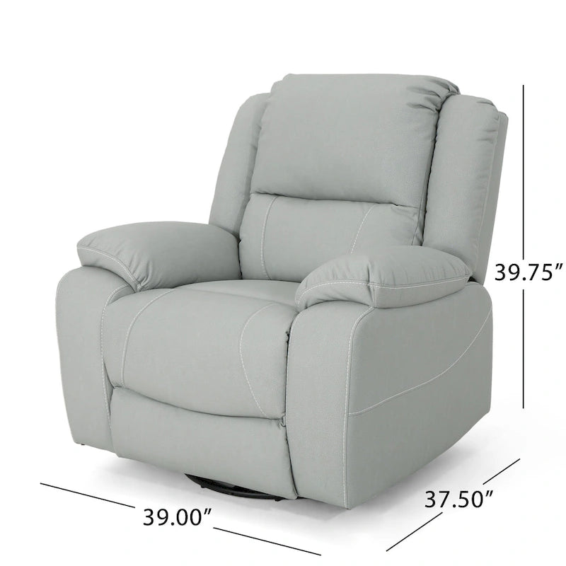 Fauteuil inclinable pivotant Malic en similicuir touffeté de Christopher Knight Home