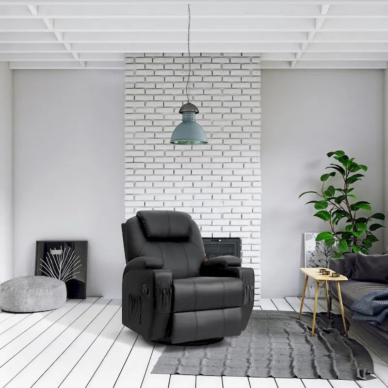 Fauteuil inclinable de massage Homall, pivotant, chauffant, en similicuir, pour salon