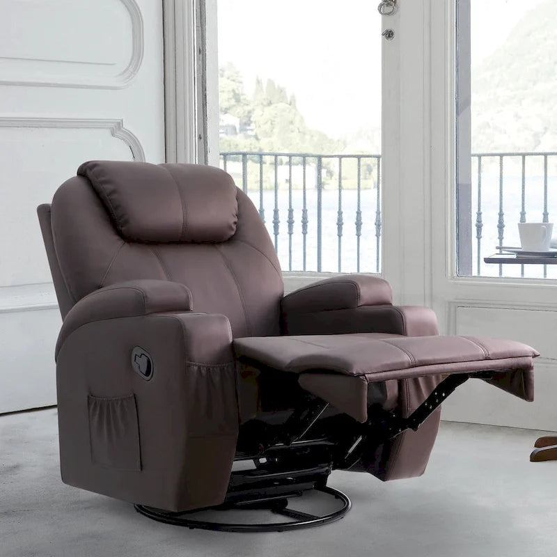 Fauteuil inclinable de massage Homall, pivotant, chauffant, en similicuir, pour salon