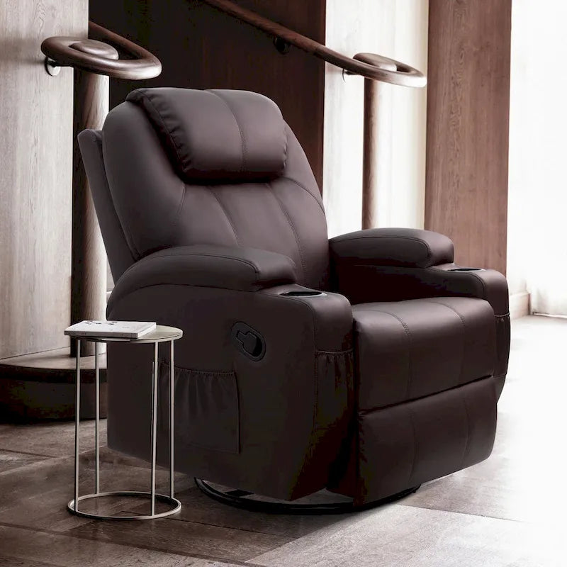 Fauteuil inclinable de massage Homall, pivotant, chauffant, en similicuir, pour salon