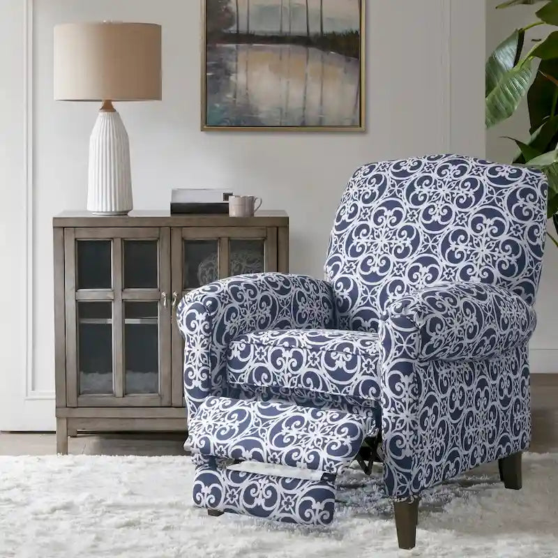 Fauteuil inclinable Madison Park Oscar en bois massif rembourré avec accoudoirs arrondis