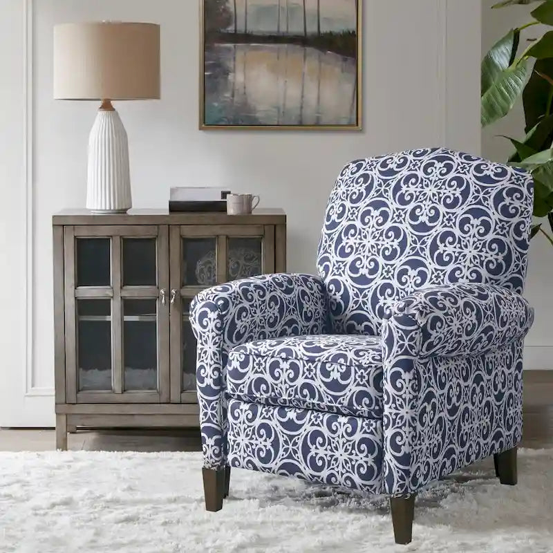 Fauteuil inclinable Madison Park Oscar en bois massif rembourré avec accoudoirs arrondis