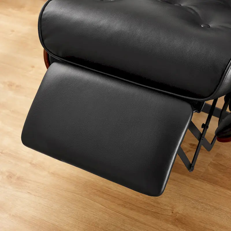 Fauteuil inclinable Art Leon en similicuir style Mid-century Modern