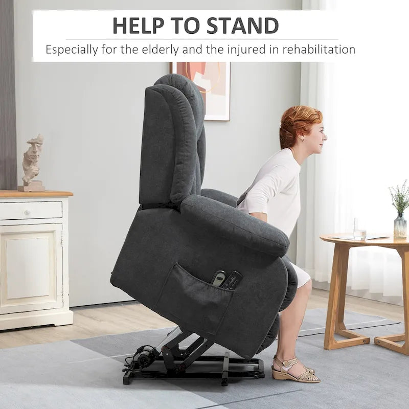 Fauteuil inclinable releveur HOMCOM pour personnes âgées de grande taille avec massage