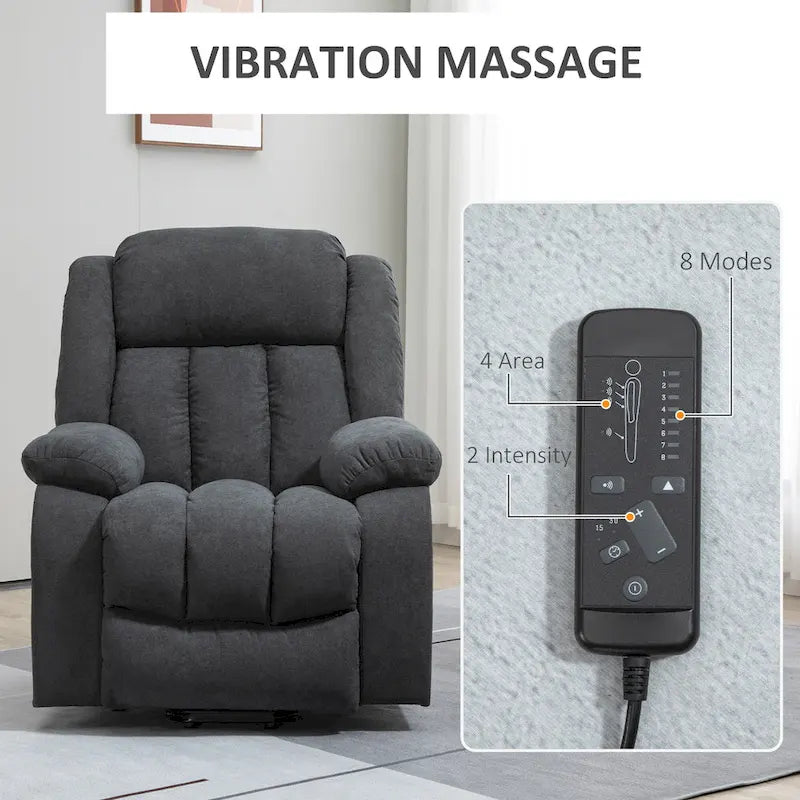 Fauteuil inclinable releveur HOMCOM pour personnes âgées de grande taille avec massage