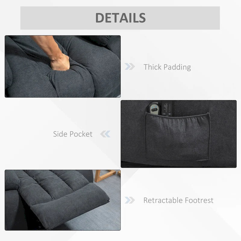Fauteuil inclinable releveur HOMCOM pour personnes âgées de grande taille avec massage