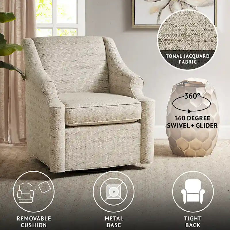 Fauteuil planeur pivotant à 360 degrés Madison Park Benton Tan