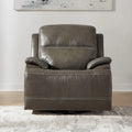 Fauteuil inclinable électrique en cuir Bentley - Fauteuil rembourré gris graphite