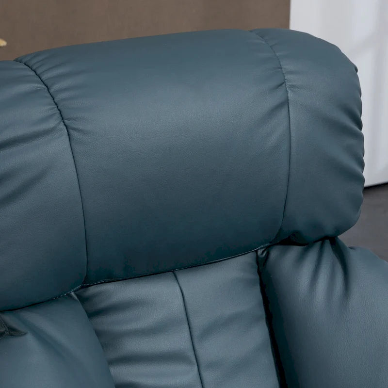 Fauteuil de massage inclinable HOMCOM avec pouf, fauteuil inclinable pivotant à 360° et repose-pieds, fauteuil inclinable en cuir PU, gris