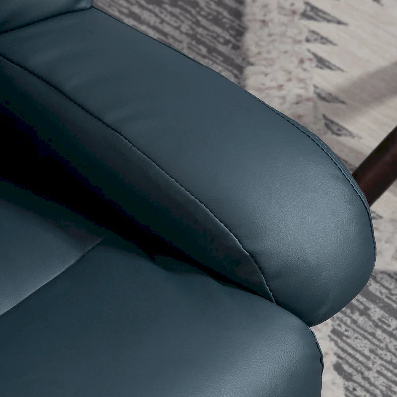 Fauteuil de massage inclinable HOMCOM avec pouf, fauteuil inclinable pivotant à 360° et repose-pieds, fauteuil inclinable en cuir PU, gris