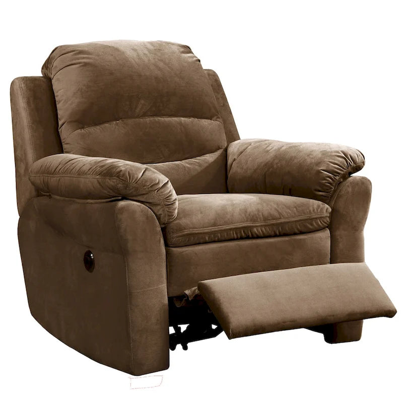 Fauteuil inclinable massant électrique de transition en tissu brun Roseway Copper Grove