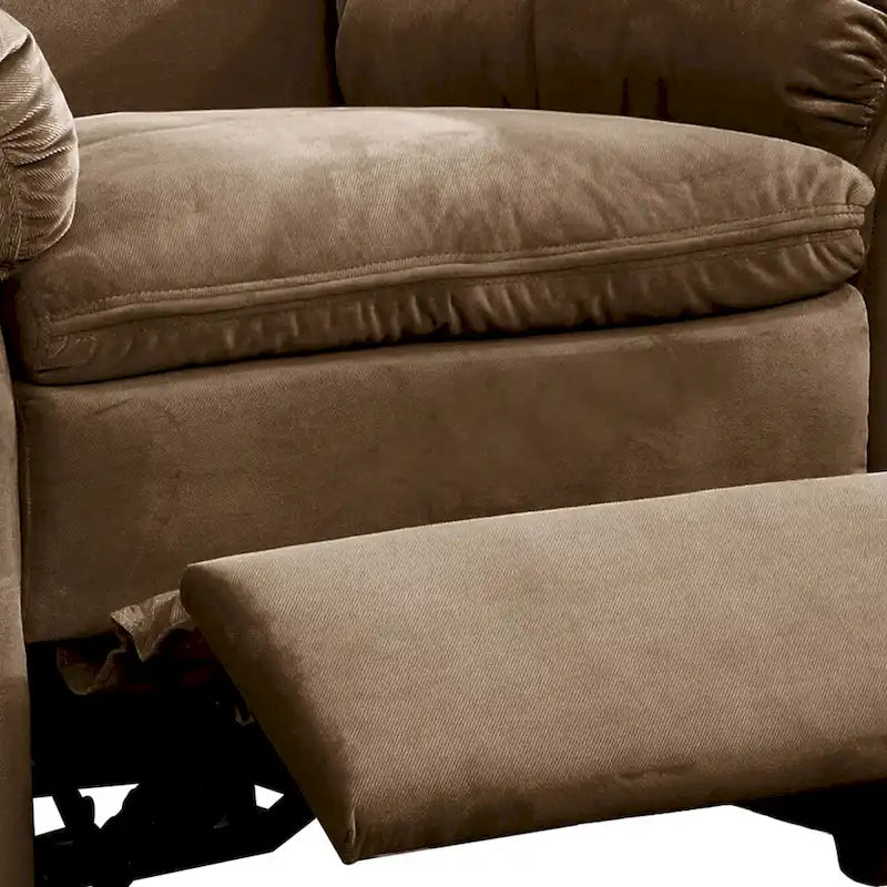 Fauteuil inclinable massant électrique de transition en tissu brun Roseway Copper Grove