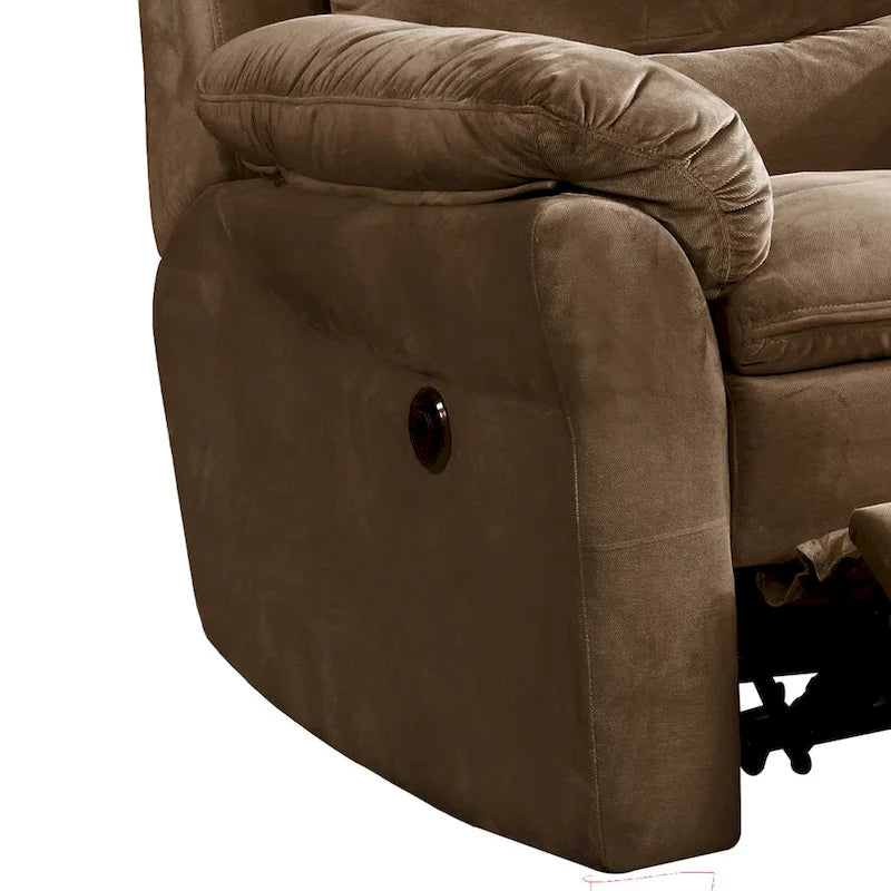 Fauteuil inclinable massant électrique de transition en tissu brun Roseway Copper Grove