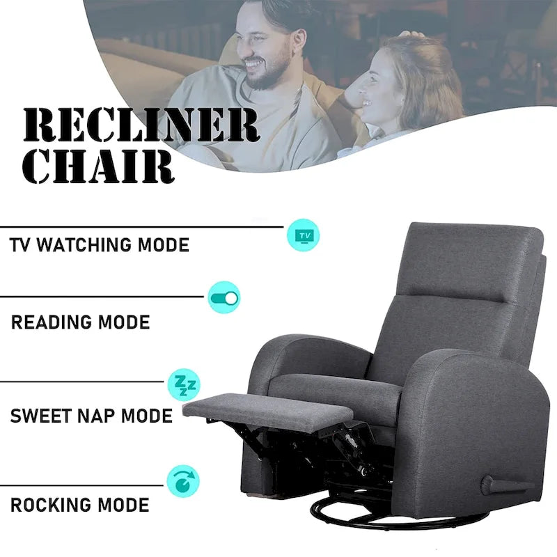 Fauteuil planeur inclinable Fauteuil à bascule inclinable Fauteuil inclinable pivotant Fauteuil d'appoint