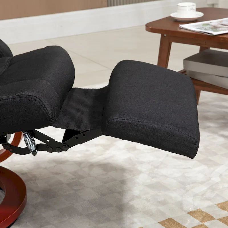 Fauteuil inclinable manuel HOMCOM pour adultes, inclinable pivotant réglable avec repose-pieds