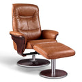 Artiva USA 'Milano' Modern Brown Leather Swivel Recliner and Ottoman