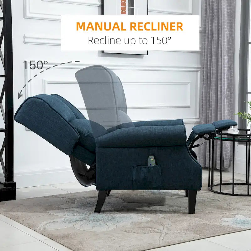 Fauteuil de massage vibrant et chauffant à oreilles HOMCOM, fauteuil inclinable de massage rembourré avec télécommande