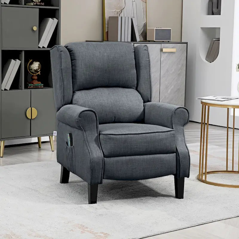 Fauteuil de massage vibrant et chauffant à oreilles HOMCOM, fauteuil inclinable de massage rembourré avec télécommande