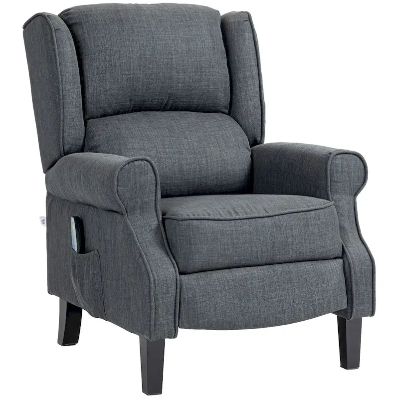 Fauteuil de massage vibrant et chauffant à oreilles HOMCOM, fauteuil inclinable de massage rembourré avec télécommande