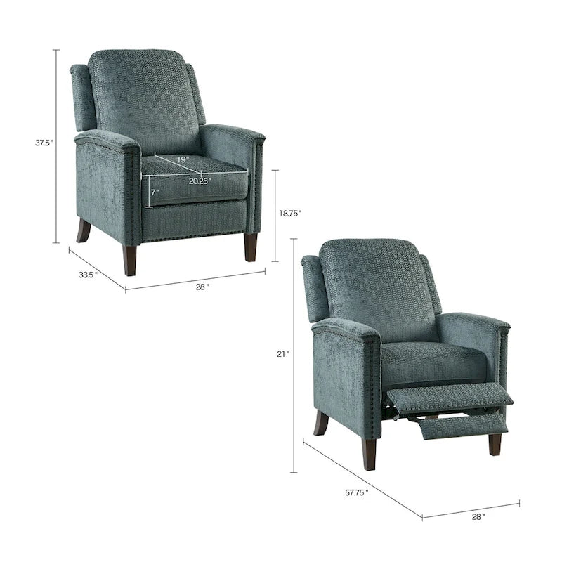 Fauteuil inclinable Madison Park Cecile bleu à pousser