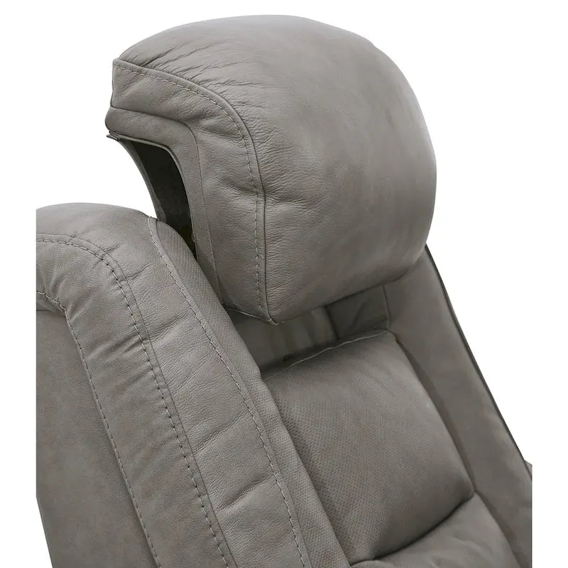 Le fauteuil inclinable motorisé contemporain Man-Den avec appui-tête réglable, gris tourterelle