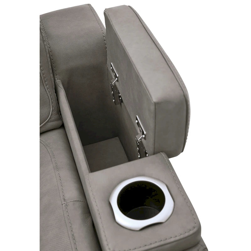 Le fauteuil inclinable motorisé contemporain Man-Den avec appui-tête réglable, gris tourterelle