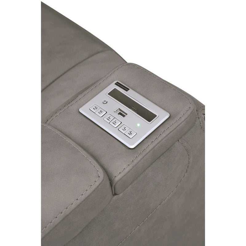 Le fauteuil inclinable motorisé contemporain Man-Den avec appui-tête réglable, gris tourterelle