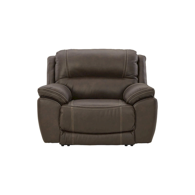 Fauteuil inclinable motorisé zéro encombrement en cuir brun Dunleith de Signature Design by Ashley