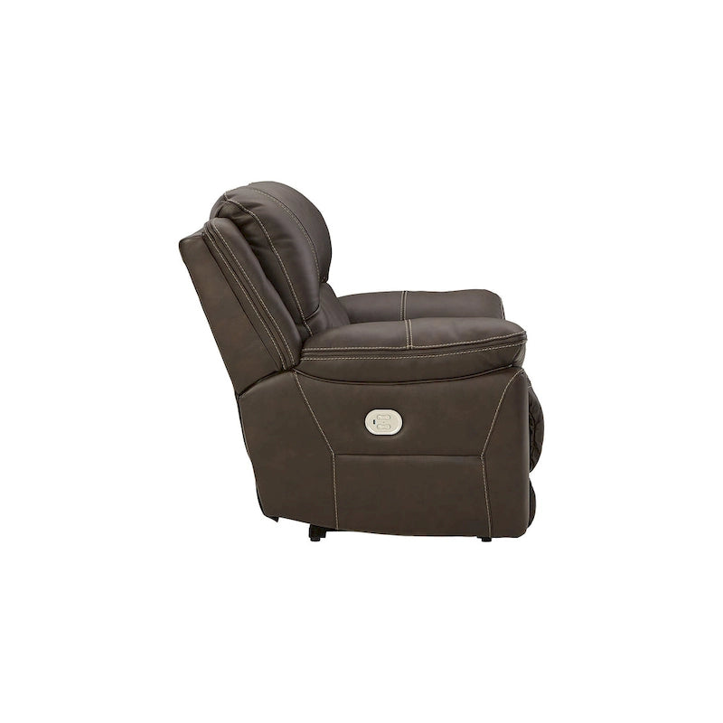 Fauteuil inclinable motorisé zéro encombrement en cuir brun Dunleith de Signature Design by Ashley